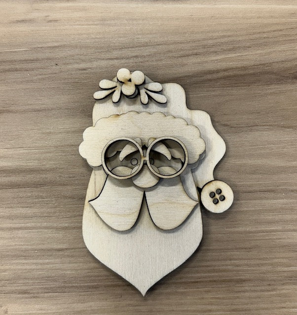 St. Nick Head Wood Blank Ornament
