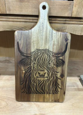 Charcuterie Board - Large Paddle - Highland Cow