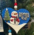 Snowmen Melt Your Heart Wood Ornament