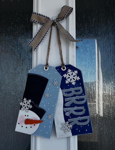 Snowman & BRRR Double Gift Tag Door Hanger