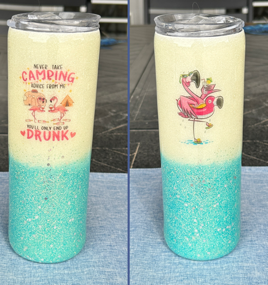 Flamingo Camping Epoxy Tumbler