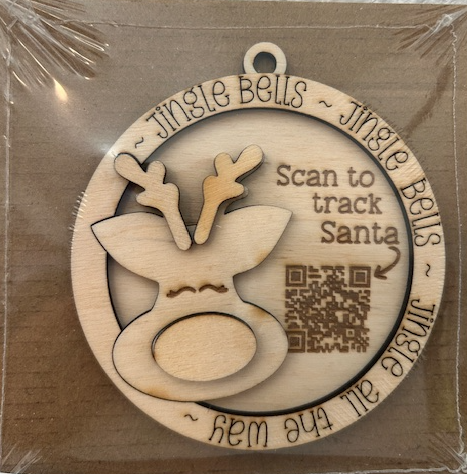 Reindeer Santa Tracker Round Ornament Blank