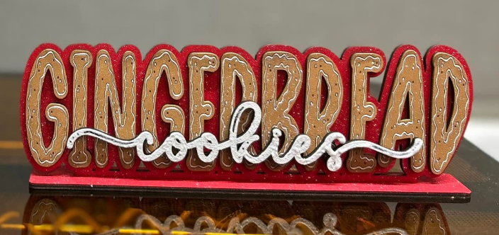 Gingerbread Cookie Word Art Shelf Sitter