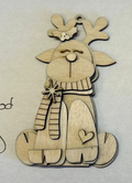 Sitting Reindeer with Scarf Ornament Blank