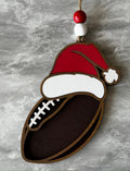 Football Santa Hat Ornament