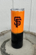 Baseball - Orange and Black Epoxy Tumbler