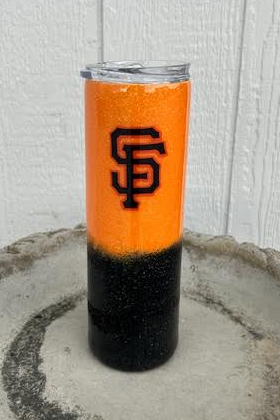 Baseball - Orange and Black Epoxy Tumbler