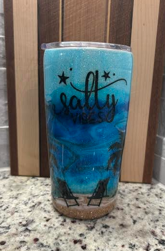 Salty Vibe Beach Epoxy Tumbler