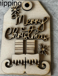 Elf Legs Merry Christmas Gift Tag Wood Blank Ornament