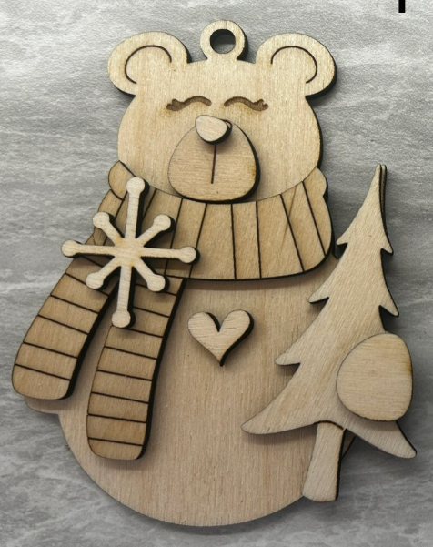 Polar Bear Holding Tree Ornament Blank