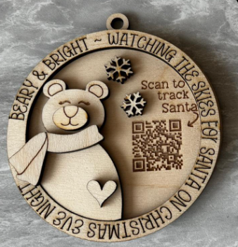 Polar Bear Santa Tracker Round Ornament Blank