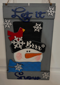 Let It Snow Snowman Pallet Door Hanger
