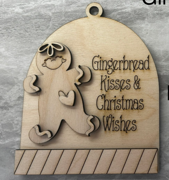 Gingerbread Man Dome Ornament Blank
