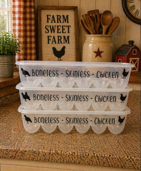 Egg Crate - "Boneless - Skinless - Chicken"