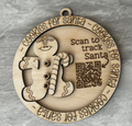 Gingerbread Man Santa Tracker Round Ornament Blank