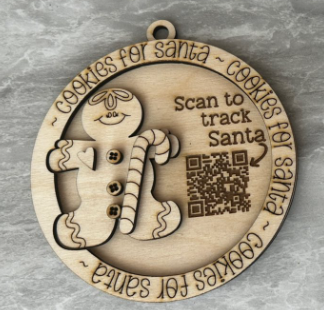 Gingerbread Man Santa Tracker Round Ornament Blank