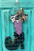 Witch Boot Door Hanger — Hand Painted | Halloween Wall Decor | Farmhouse Fall Decor