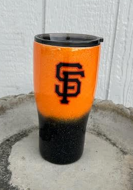 Baseball - Orange and Black Epoxy Tumbler