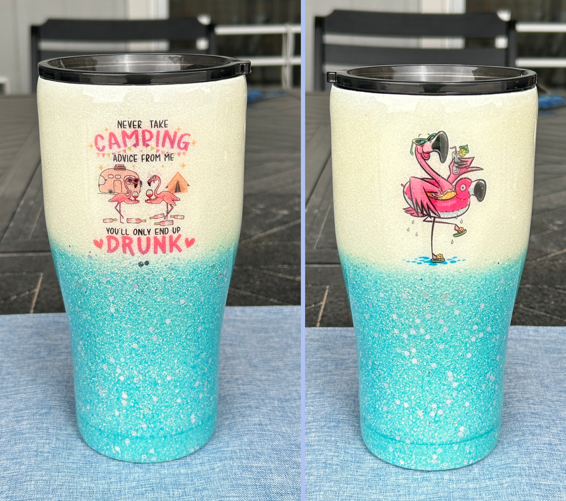 Flamingo Camping Epoxy Tumbler