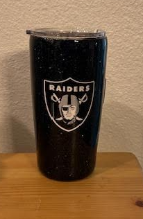 Football - Silver and Black Epoxy Tumbler