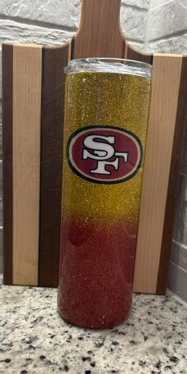 Football - Red and Gold Epoxy Tumbler