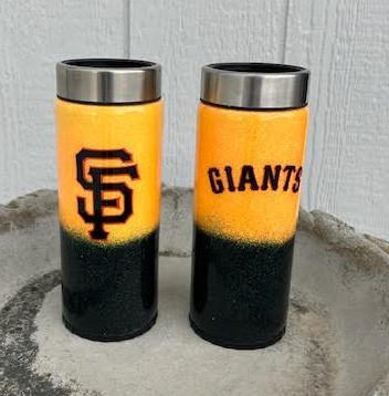 Baseball - Orange and Black Epoxy Tumbler