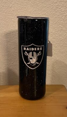 Football - Silver and Black Epoxy Tumbler