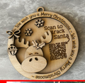 Moose Santa Tracker Round Ornament Blank
