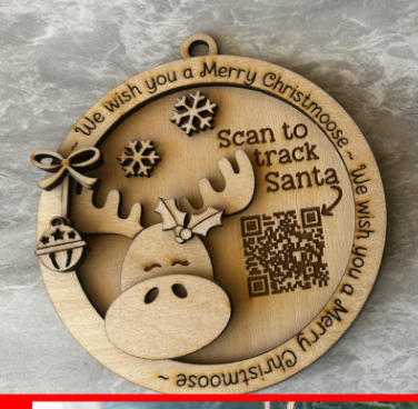 Moose Santa Tracker Round Ornament Blank