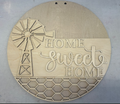 18" Round Windmill Home Sweet Home Door Hanger Blank