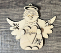 Angel with Rejoice Heart Wood Blank Ornament