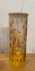 Winnie the Pooh & Flowers 20oz Glass Can Tumbler
