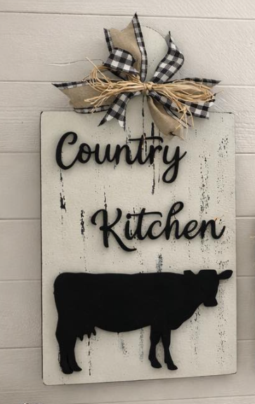 Decorative Cutting Board - Country Kitchen Cow