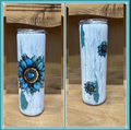 Sunflower Crackel Epoxy Tumbler