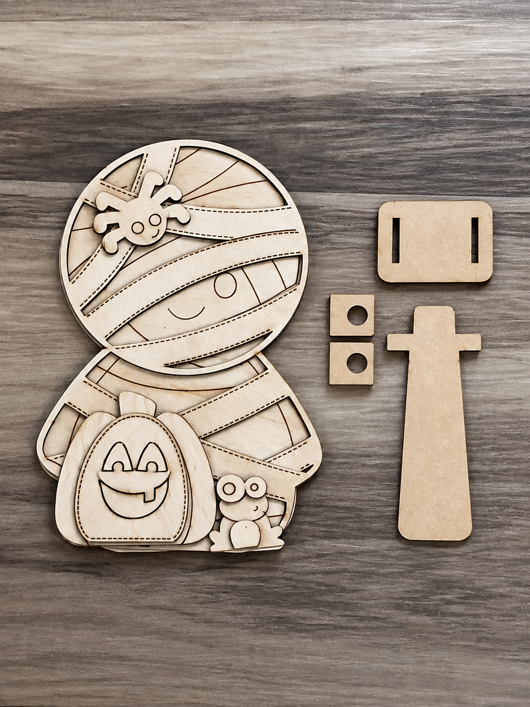 Stanley the Stitched Mummy - Wood Blank