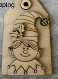 Boy Elf Gift Tag Wood Blank Ornament
