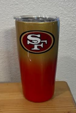 Football - Red and Gold Epoxy Tumbler