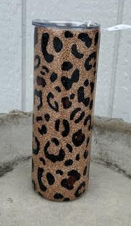 Leopard Print Glitter Epoxy Tumbler