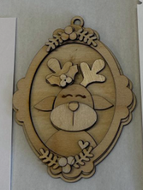 Reindeer Picture Frame Ornament Blank