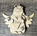 Angel with Noel Heart Wood Blank Ornament