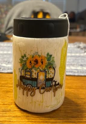 Happy Camper Epoxy Koozie