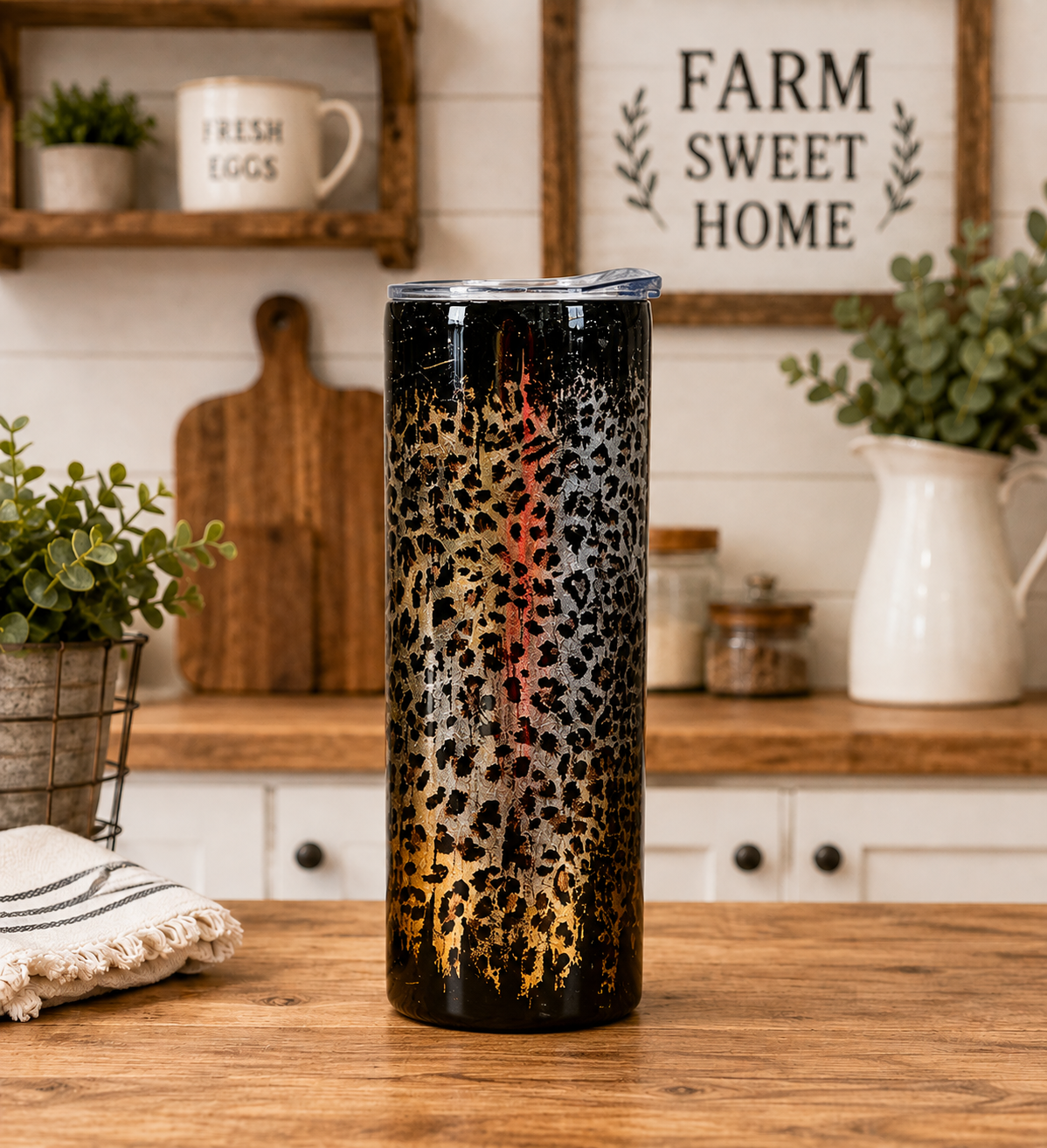 Foil Leopard Print Epoxy Tumbler