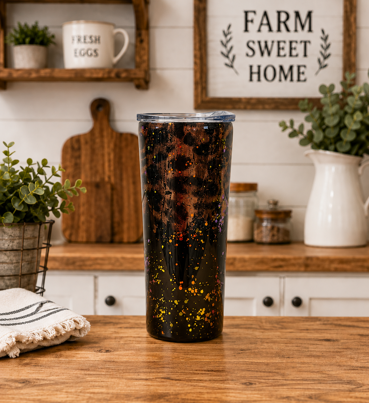 Foil Leopard Print Epoxy Tumbler
