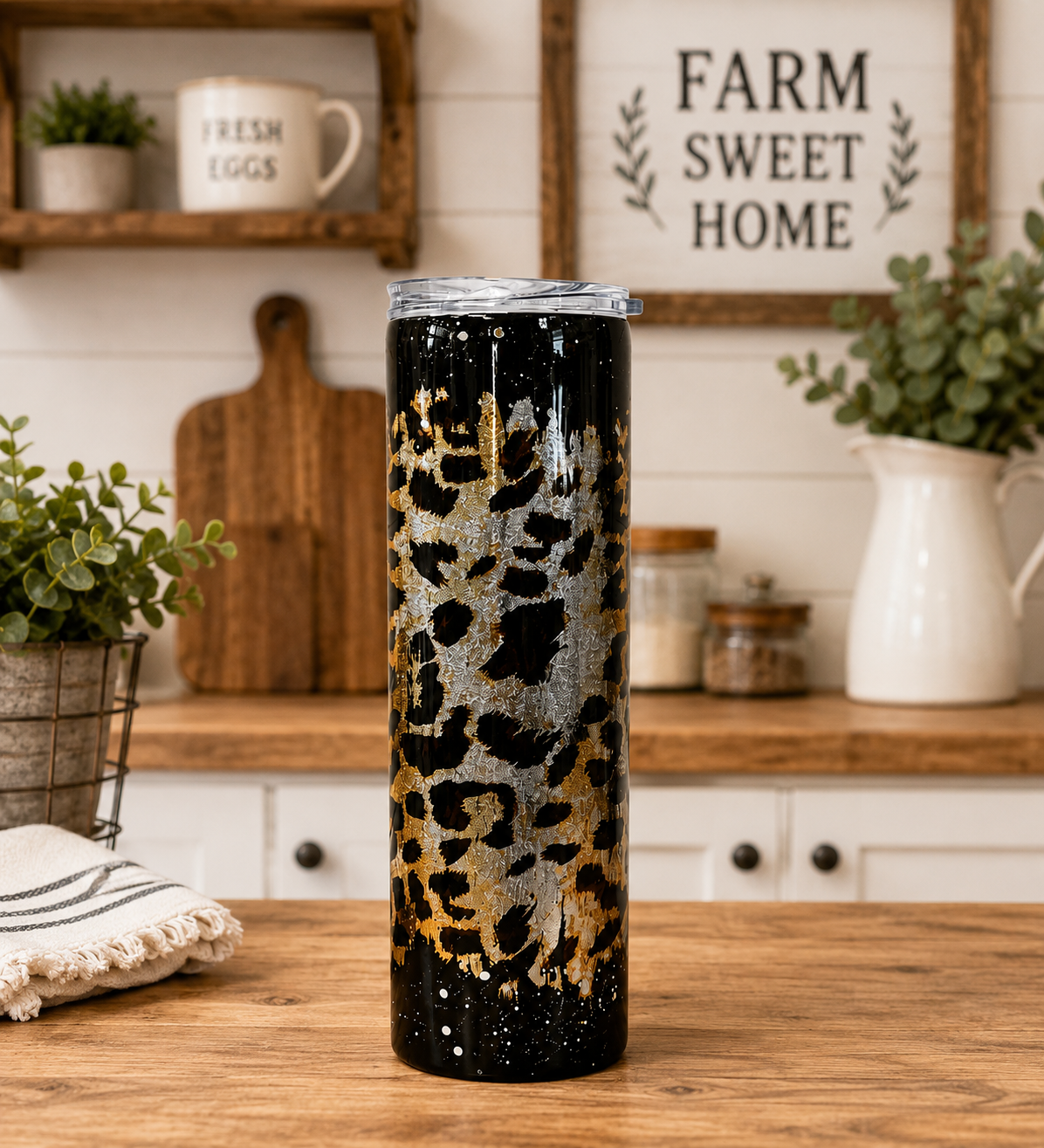 Foil Leopard Print Epoxy Tumbler