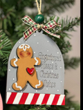 Gingerbread Kisses & Christmas Wishes Dome Shape Wood Ornament