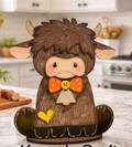 Highland Cow Boy Shelf Sitter