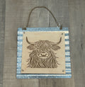 Highland Cow Corrugated Metal Sign