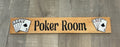 Poker Room Wood Sign with 3D Card Elements