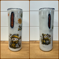 Autumn Snowman Epoxy Tumbler 20oz Skinny - front and back view