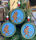 Bigfoot Santa Tracker Wood Ornament